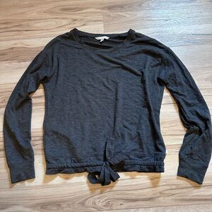 Victoria's Secret Gray Long Sleeve Tie Front Sweatshirt